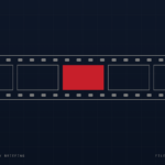 Filmstrip with five frames, one highlighted in red
